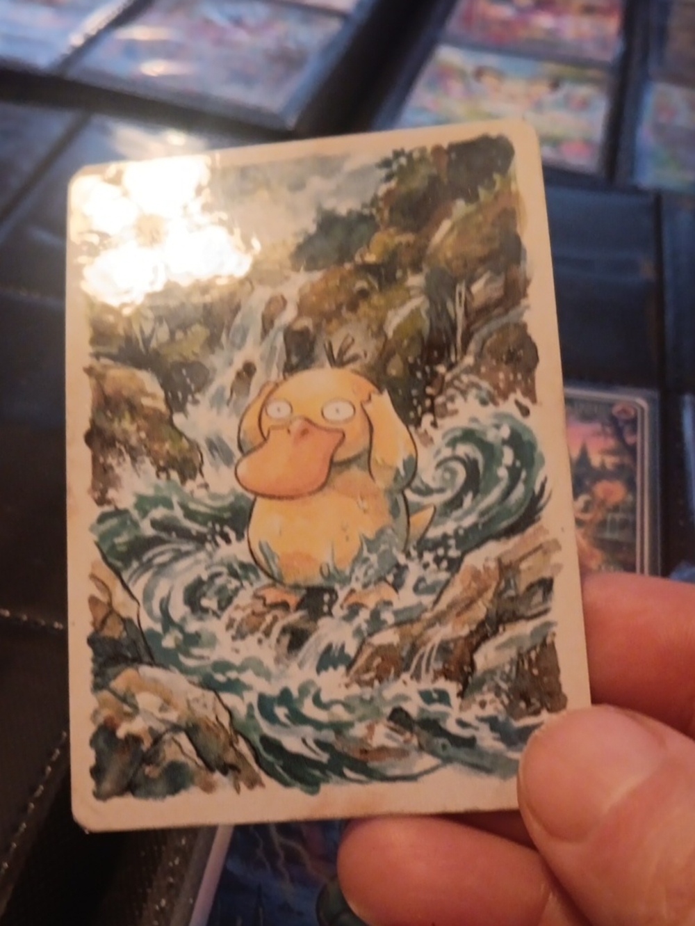 Pokemon Psyduck Trading Card - Yellow, Blue, Green Artwork